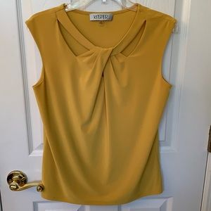 KASPER Mustard color Sleeveless Stretch pullover Top Sz S